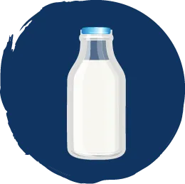 Illustration d'une chopine en vitre remplie de lait ou d'une boisson végétale.