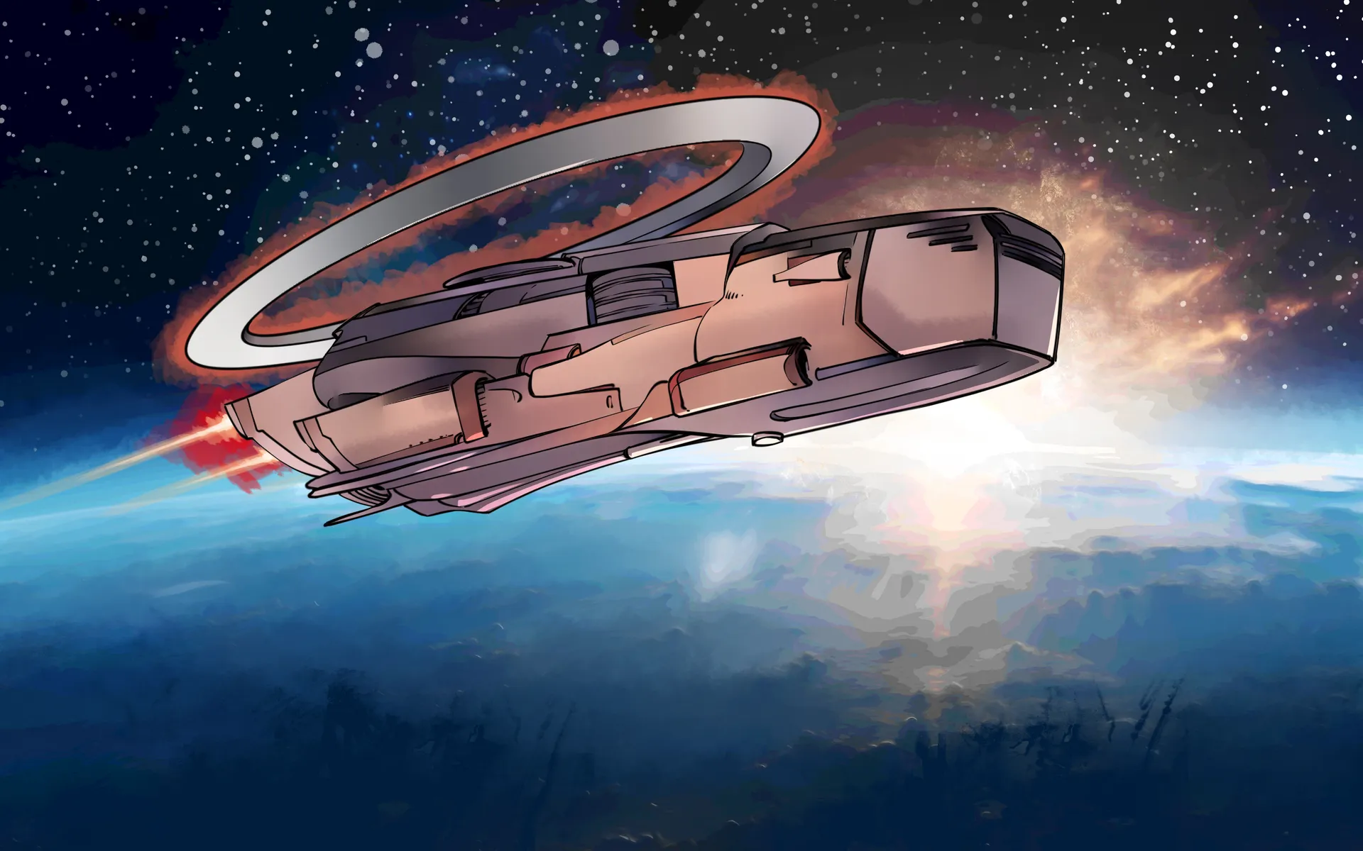 L’AstraNova vole dans l’espace.