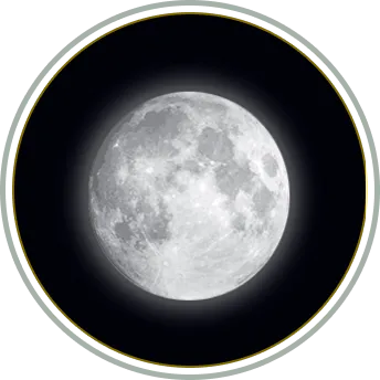 Photo de la lune, pleine dans un ciel noir.