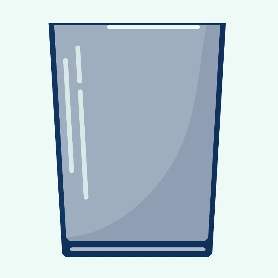 Illustration d’un verre transparent.