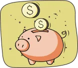 Illustration d’une tirelire en forme de cochon.
