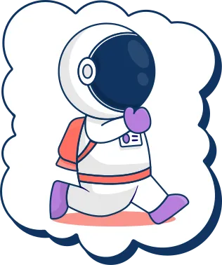Illustration décorative d’un astronaute qui marche.