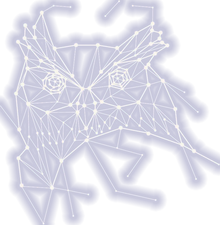 Illustration d’une constellation fictive en forme de hibou.