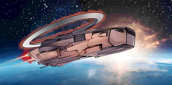 L’AstraNova vole dans l’espace.